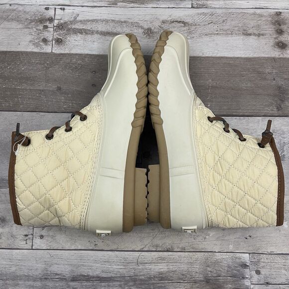 Nautica Dorsay Duck Boots Warm Quilted Rubber Snow Boot Womens Size 9 Ivory - Picture 6 of 10